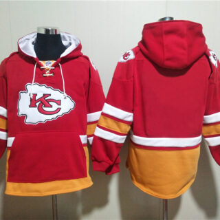 Men's Kansas City Chiefs Blank Red Lace-Up Pullover Hoodie