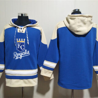 Men's Kansas City Royals Blank Blue Ageless Must-Have Lace-Up Pullover Hoodie