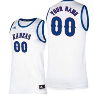Men's Kansas Jayhawks Custom White Stitched Basketball Jersey