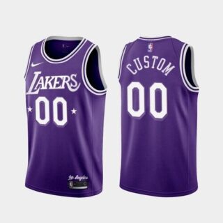 Men's Lakers Custom Purple 2022 City 60s Throwback Jersey