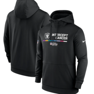 Men's Las Vegas Raiders 2022 Black Crucial Catch Therma Performance Pullover Hoodie