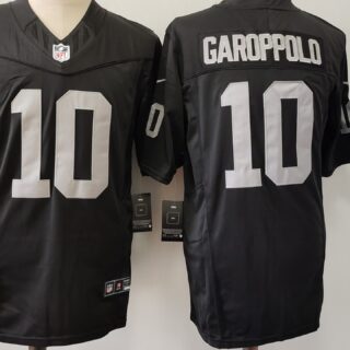 Men's Las Vegas Raiders #10 Jimmy Garoppolo Black 2024 F.U.S.E Vapor Stitched Football Jersey