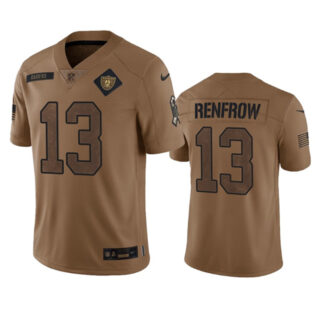 Men's Las Vegas Raiders #13 Hunter Renfrow 2023 Brown Salute To Service Limited Stitched Football Jersey
