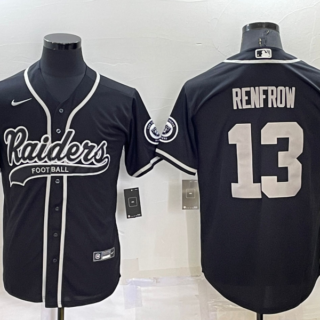 Men's Las Vegas Raiders #13 Hunter Renfrow Black Cool Base Stitched Baseball Jersey