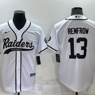 Men's Las Vegas Raiders #13 Hunter Renfrow White Cool Base Stitched Baseball Jersey