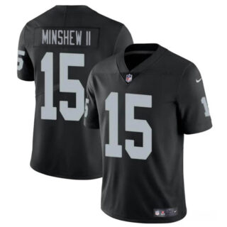Men's Las Vegas Raiders #15 Gardner Minshew II Black Vapor Stitched Football Jersey