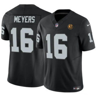 Men's Las Vegas Raiders #16 Jakobi Meyers Black 2023 F.U.S.E. With John Madden Patch Vapor Limited Stitched Football Jersey