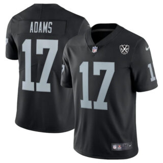 Men's Las Vegas Raiders #17 Davante Adams Black 2024 65th Anniversary Patch Vapor Stitched Football Jersey