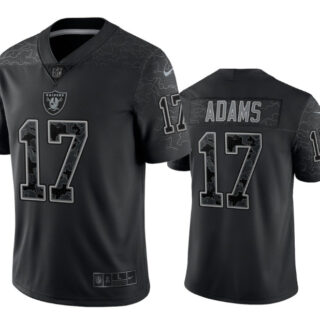 Men's Las Vegas Raiders #17 Davante Adams Black Reflective Limited Stitched Football Jersey