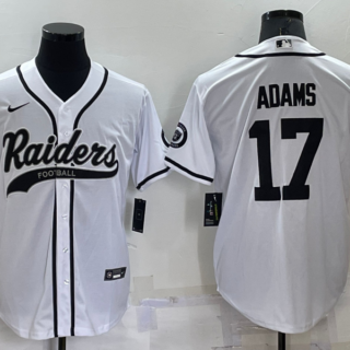 Men's Las Vegas Raiders #17 Davante Adams White Cool Base Stitched Baseball Jersey