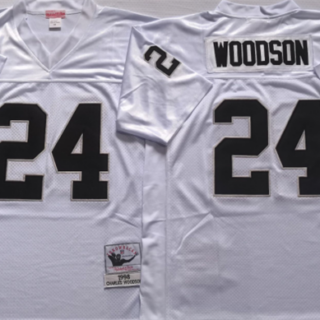 Men's Las Vegas Raiders #24 Charles Woodson White Limited Stitched Jersey
