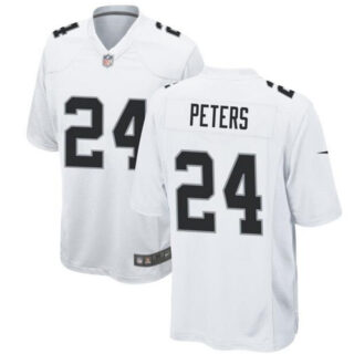 Men's Las Vegas Raiders #24 Marcus Peters White Stitched Football Game Jersey