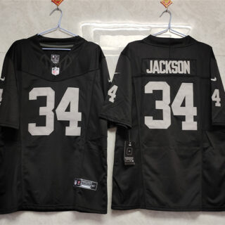 Men's Las Vegas Raiders #34 Bo Jackson Black 2023 F.U.S.E Vapor Untouchable Stitched Football Jersey