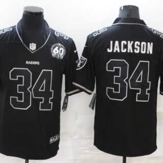 Men's Las Vegas Raiders #34 Bo Jackson Black Shadow Vapor Limited Stitched Jersey
