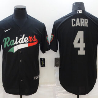 Men's Las Vegas Raiders #4 Derek Carr Black Mexico Stitched Jersey