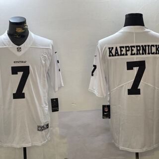 Men's Las Vegas Raiders #7 Colin Kaepernick White Vapor Limited Stitched Football Jersey