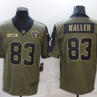 Men's Las Vegas Raiders #83 Darren Waller 2021 Olive Salute To Service Limited Stitched Jersey