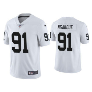 Men's Las Vegas Raiders #91 Yannick Ngakoue Vapor Limited White Jersey