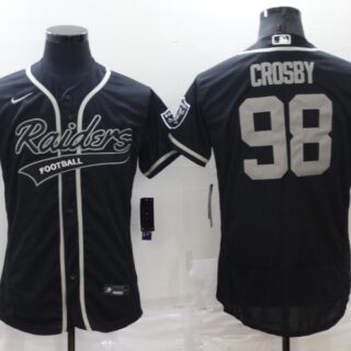 Men's Las Vegas Raiders #98 Maxx Crosby Black Flex Base Stitched Jersey