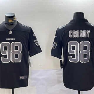 Men's Las Vegas Raiders #98 Maxx Crosby Black Vapor Limited Stitched Jersey