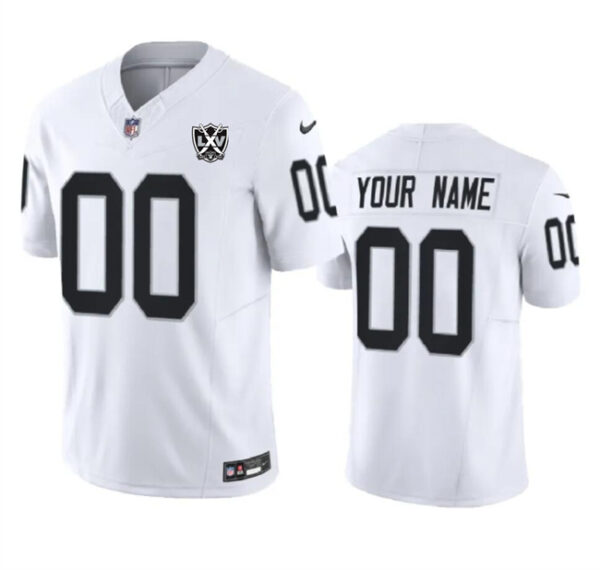 Men's Las Vegas Raiders Active Player Custom Black 2024 F.U.S.E 65th Anniversary Patch Vapor Stitched Football Jersey
