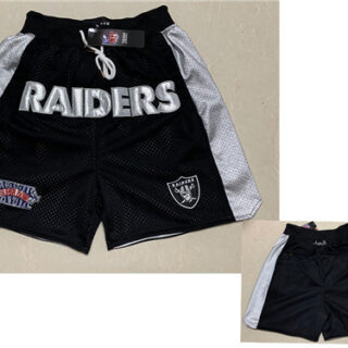 Men's Las Vegas Raiders Black Super Bowl Patch Just Don Shorts