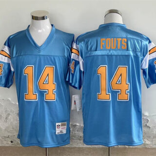 Men's Los Angeles Chargers #14 Dan Fouts Blue Throwback Stitched Jersey