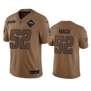 Men's Los Angeles Chargers #52 Khalil Mack 2023 Brown Salute To Service Limited Stitched Jersey