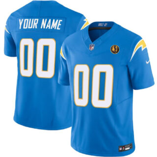 Men's Los Angeles Chargers Active Player Custom Light Blue 2023 F.U.S.E. With John Madden Patch Vapor Limited Stitched Football Jersey