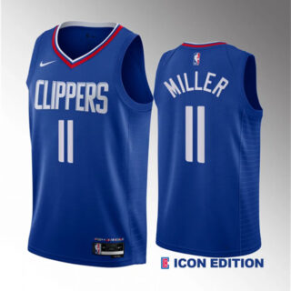 Men's Los Angeles Clippers #11 Jordan Miller Blue 2023 Draft Icon Edition Stitched Jersey