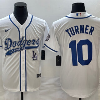 Men's Los Angeles Dodgers #10 Justin Turner With Patch Cool Base Stitched Baseball Jersey