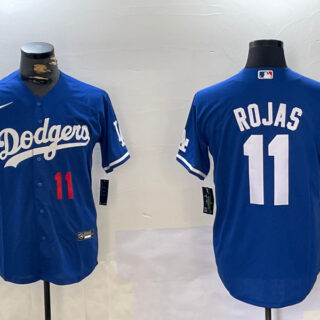 Men's Los Angeles Dodgers #11 Miguel Rojas Royal Cool Base Stitched Baseball Jerseys