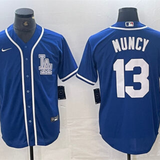 Men's Los Angeles Dodgers #13 Max Muncy Blue Cool Base Stitched Baseball Jersey