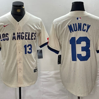 Men's Los Angeles Dodgers #13 Max Muncy Cream Stitched Baseball Jerseys
