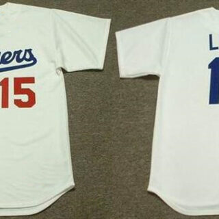 Men's Los Angeles Dodgers #15 Davey Lopes White 1981 Throwback Stitched Baseball Jersey