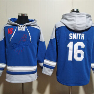 Men's Los Angeles Dodgers #16 Will Smith Blue Ageless Must-Have Lace-Up Pullover Hoodie