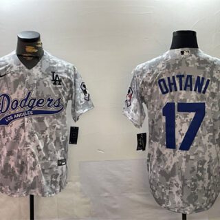 Men's Los Angeles Dodgers #17 Shohei Ohtani 2024 Arctic Camo Stitched Baseball Jersey