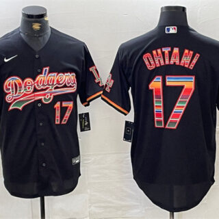 Men's Los Angeles Dodgers #17 Shohei Ohtani Black Mexico Cool Base Stitched Baseball Jersey
