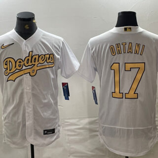 Men's Los Angeles Dodgers #17 Shohei Ohtani White 2022 All Star Stitched Flex Base Nike Jersey