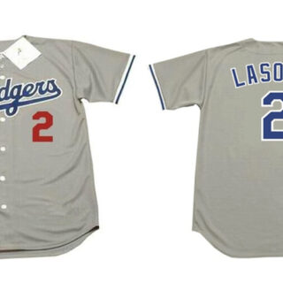 Men's Los Angeles Dodgers #2 Tommy Lasorda Grey Stitched MLB Jersey