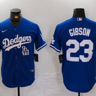 Men's Los Angeles Dodgers #23 Kirk Gibson Blue Cool Base Stitched Baseball Jerseys