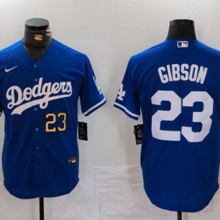 Men's Los Angeles Dodgers #23 Kirk Gibson Blue Cool Base Stitched Baseball Jerseys