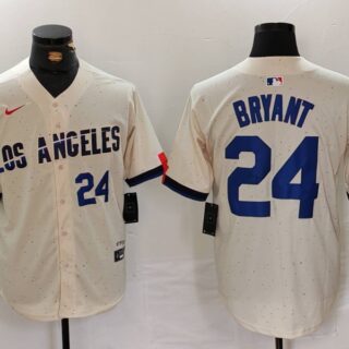 Men's Los Angeles Dodgers #24 Kobe Bryant Cream Stitched Baseball Jerseys