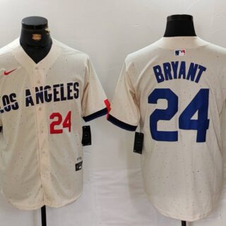 Men's Los Angeles Dodgers #24 Kobe Bryant Cream Stitched Baseball Jerseys