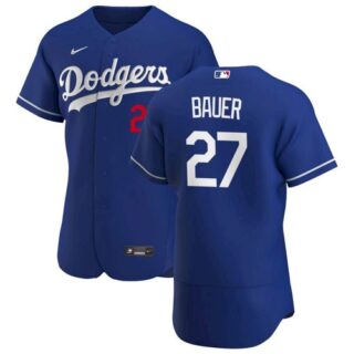 Men's Los Angeles Dodgers #27 Trevor Bauer Royal Authentic Jersey