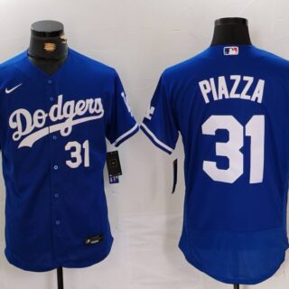 Men's Los Angeles Dodgers #31 Mike Piazza Blue Flex Base Stitched Baseball Jerseys