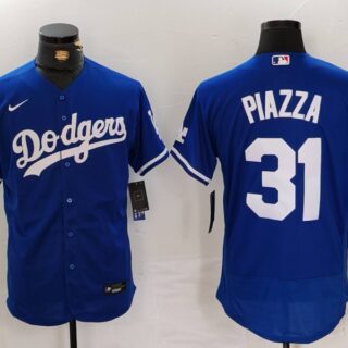 Men's Los Angeles Dodgers #31 Mike Piazza Blue Flex Base Stitched Baseball Jerseys