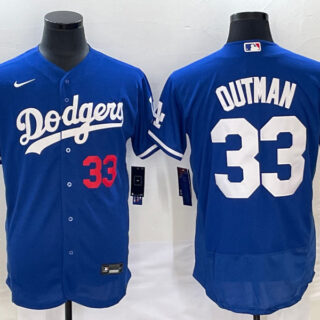 Men's Los Angeles Dodgers #33 James Outman Blue Flex Base Stitched Baseball Jersey