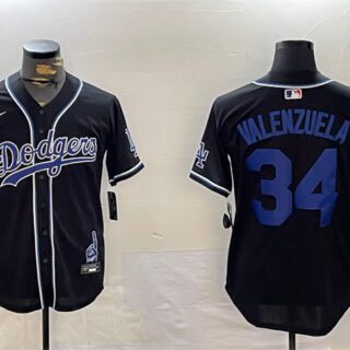 Men's Los Angeles Dodgers #34 Toro Valenzuela Black 2024 World Series Champions Limited Stitched Baseball Jersey
