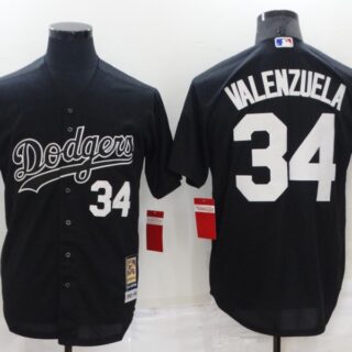 Men's Los Angeles Dodgers #34 Toro Valenzuela Black Cool Base Stitched Baseball Jersey